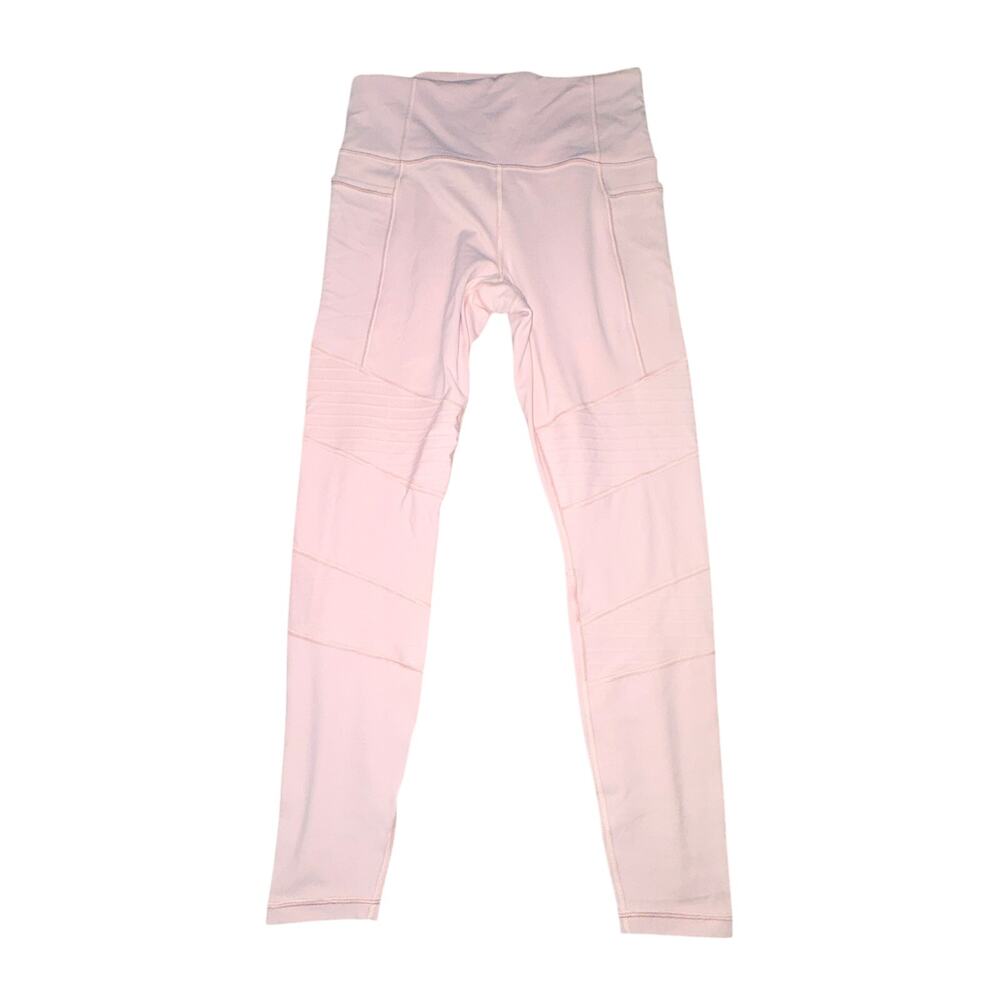 Athleta Inclination Moto Tight Women's Size M Ballet Pink High Rise Pockets